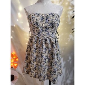 Poetry Floral Sleeveless Sweetheart Neckline Mini Fit Flare Dress Womens Size M